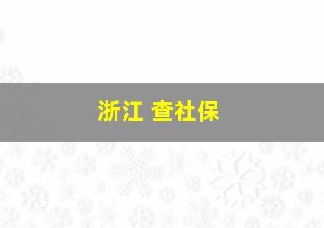 浙江 查社保